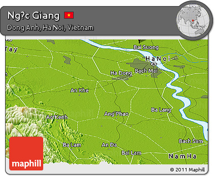Physical Panoramic Map of Ngọc Giang