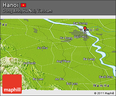 Physical Panoramic Map of Hanoi