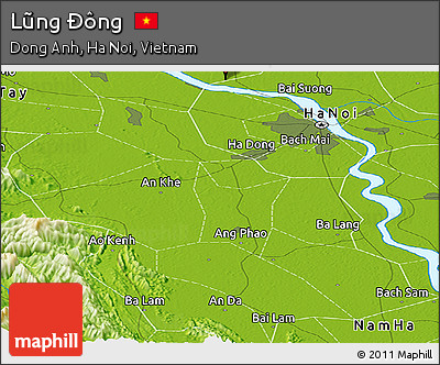 Physical Panoramic Map of Lũng Ðông