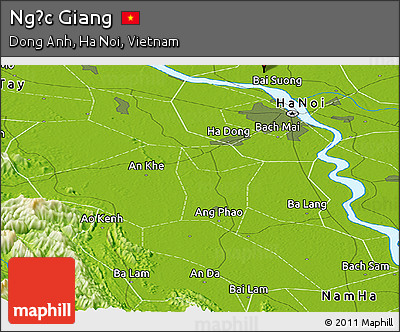 Physical Panoramic Map of Ngọc Giang