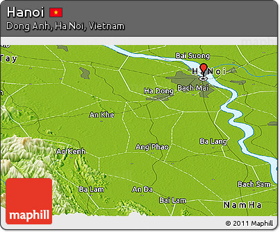 Physical Panoramic Map of Hanoi