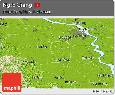 Physical Panoramic Map of Ngọc Giang