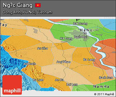 Political Panoramic Map of Ngọc Giang