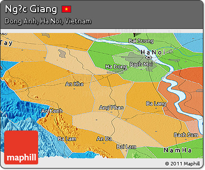 Political Panoramic Map of Ngọc Giang