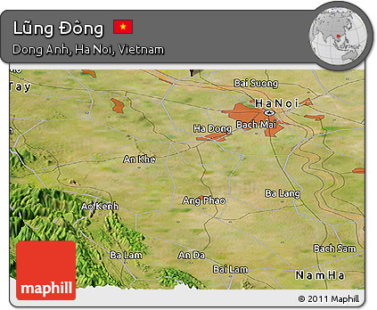 Satellite Panoramic Map of Lũng Ðông