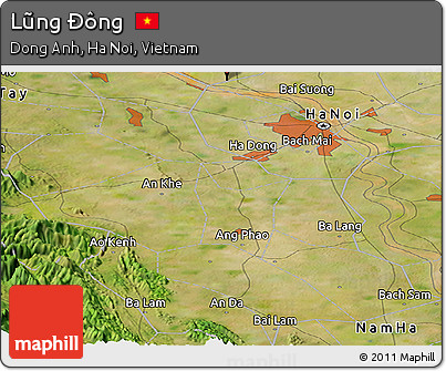 Satellite Panoramic Map of Lũng Ðông