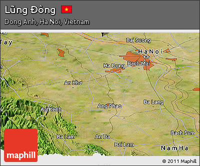 Satellite Panoramic Map of Lũng Ðông