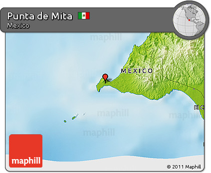 Physical 3D Map of Punta De Mita