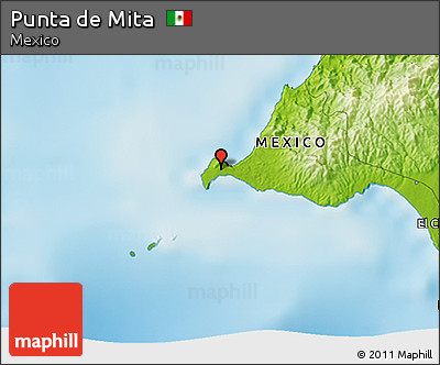 Physical 3D Map of Punta De Mita