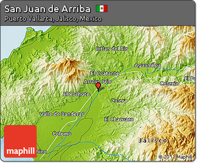 Physical 3D Map of San Juan De Arriba