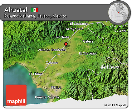 Satellite 3D Map of Ahuatal
