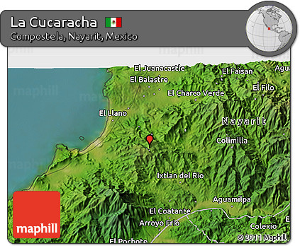 Satellite 3D Map of La Cucaracha