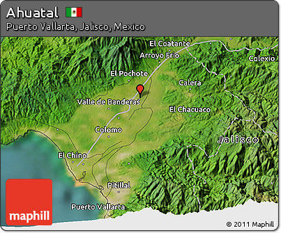Satellite 3D Map of Ahuatal