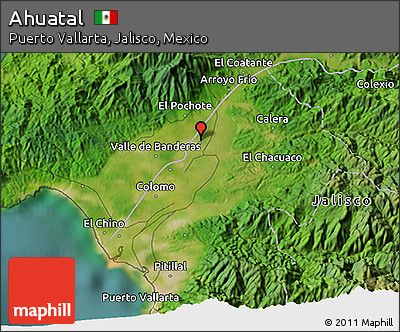 Satellite 3D Map of Ahuatal