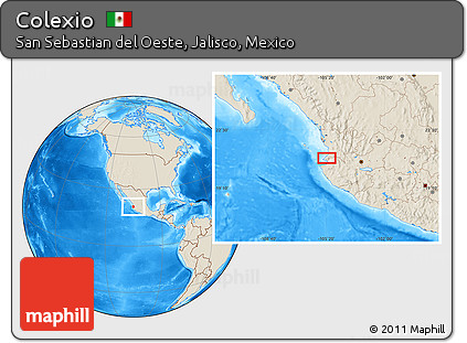 Shaded Relief Location Map of Colexio
