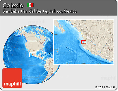 Shaded Relief Location Map of Colexio