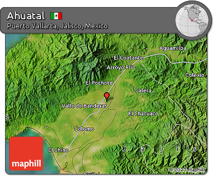 Satellite Map of Ahuatal