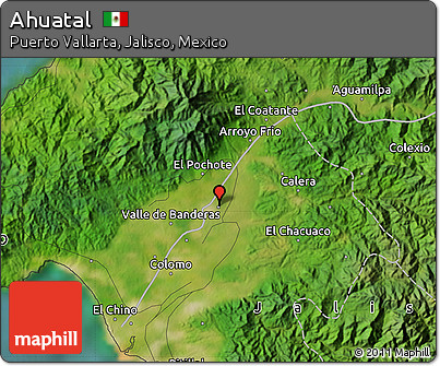 Satellite Map of Ahuatal