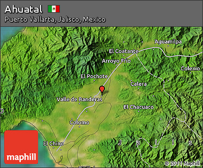 Satellite Map of Ahuatal