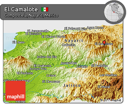 Physical Panoramic Map of El Camalote