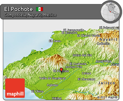 Physical Panoramic Map of El Pochote
