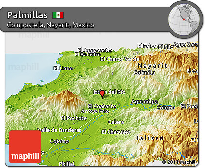 Physical Panoramic Map of Palmillas