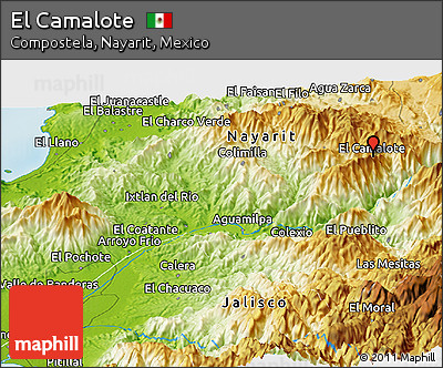 Physical Panoramic Map of El Camalote