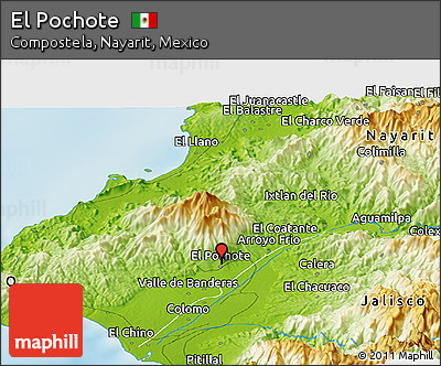 Physical Panoramic Map of El Pochote