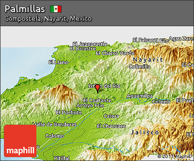 Physical Panoramic Map of Palmillas