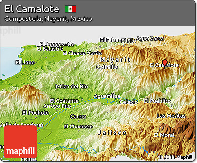 Physical Panoramic Map of El Camalote