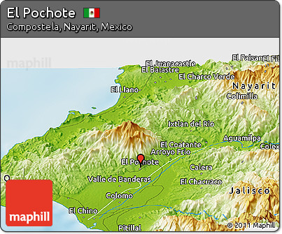 Physical Panoramic Map of El Pochote