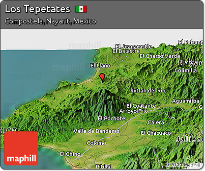 Satellite Panoramic Map of Los Tepetates