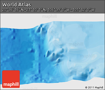 Political 3D Map of the Area around 20° 53' 8" N, 106° 10' 30" W