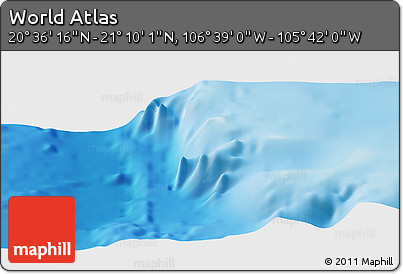 Shaded Relief Panoramic Map of the Area around 20° 53' 8" N, 106° 10' 30" W