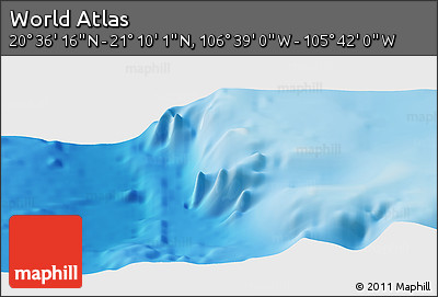 Shaded Relief Panoramic Map of the Area around 20° 53' 8" N, 106° 10' 30" W