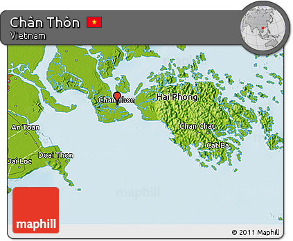 Physical 3D Map of Chân Thôn