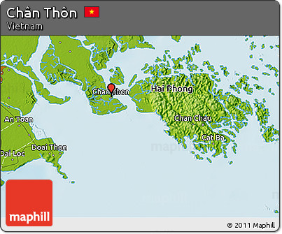 Physical 3D Map of Chân Thôn