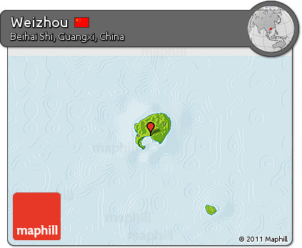 Physical 3D Map of Weizhou