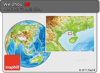 Physical Location Map of Weizhou