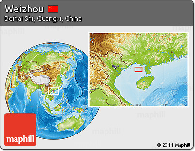Physical Location Map of Weizhou