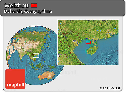 Satellite Location Map of Weizhou