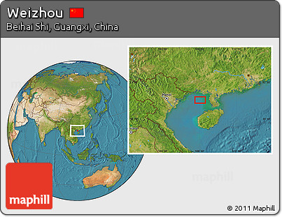 Satellite Location Map of Weizhou