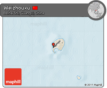 Shaded Relief Map of Weizhouxu