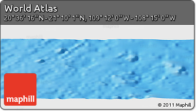 Physical Panoramic Map of the Area around 20° 53' 8" N, 108° 43' 29" W