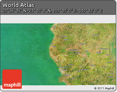Satellite 3D Map of the Area around 20° 53' 8" N, 109° 43' 29" E