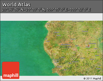 Satellite 3D Map of the Area around 20° 53' 8" N, 109° 43' 29" E