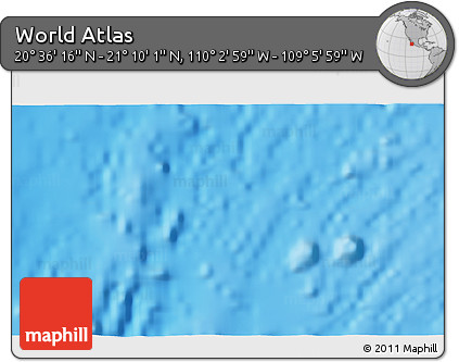 Physical 3D Map of the Area around 20° 53' 8" N, 109° 34' 29" W