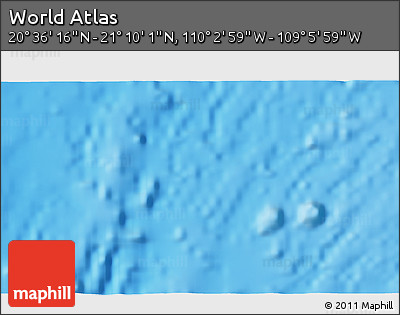 Physical 3D Map of the Area around 20° 53' 8" N, 109° 34' 29" W