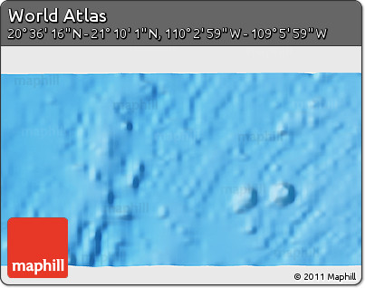 Physical 3D Map of the Area around 20° 53' 8" N, 109° 34' 29" W
