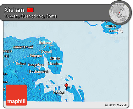 Political 3D Map of Xishan